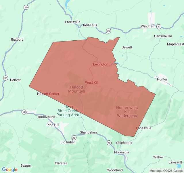 Map of septic coverage in West Kill, NY