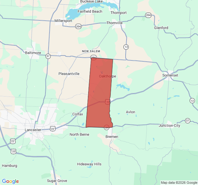 Map of septic coverage in West Rushville, OH