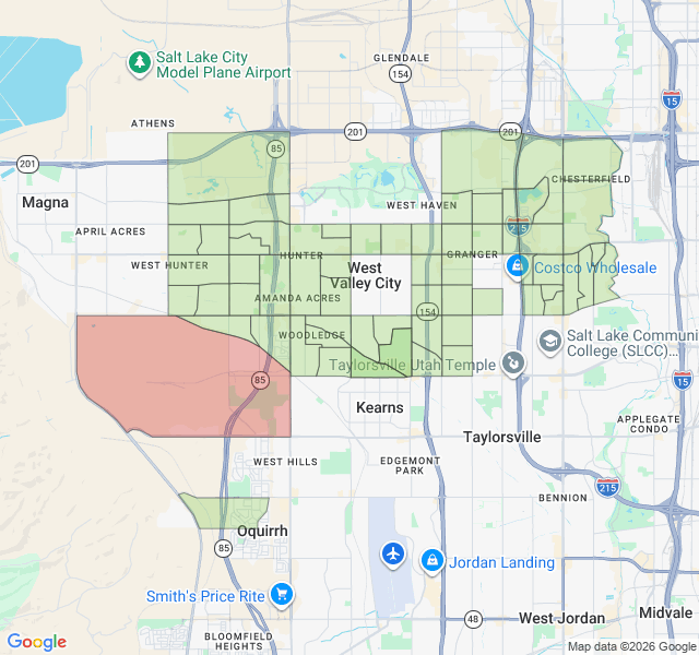Map of septic coverage in West Valley City, UT