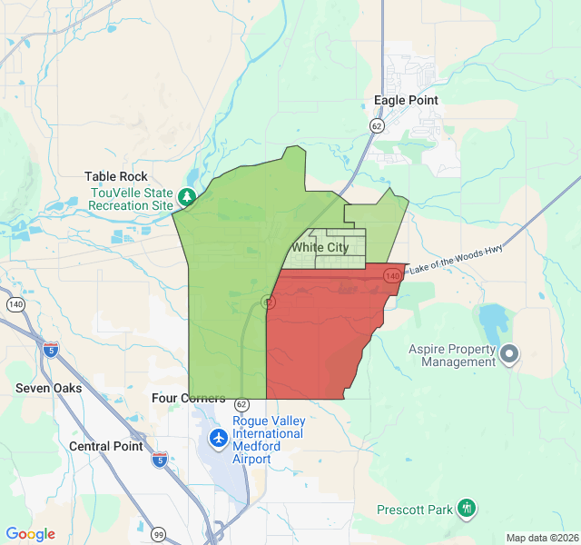 Map of septic coverage in White City, OR