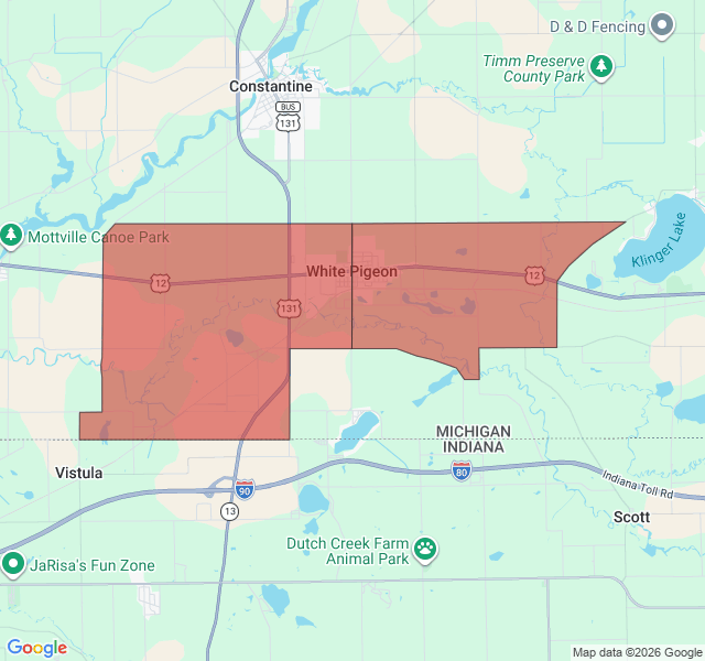 Map of septic coverage in White Pigeon, MI