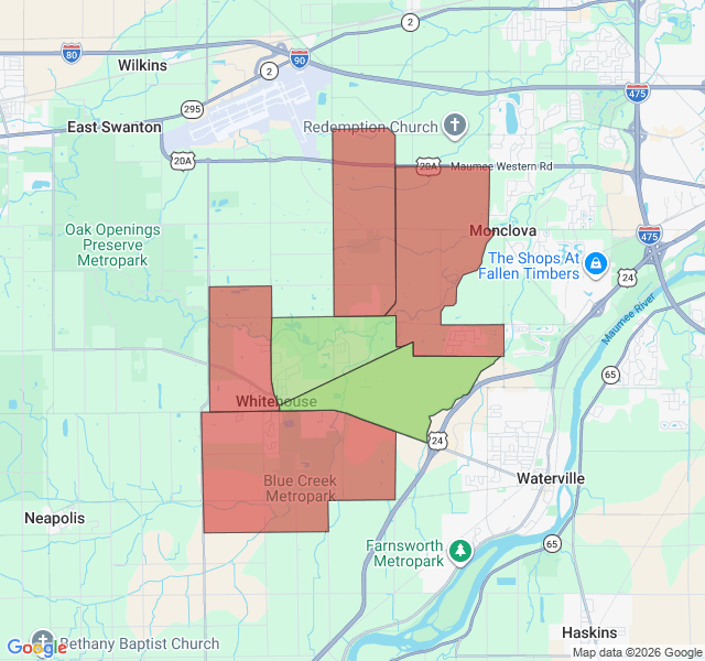 Map of septic coverage in Whitehouse, OH