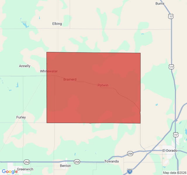 Map of septic coverage in Whitewater, KS
