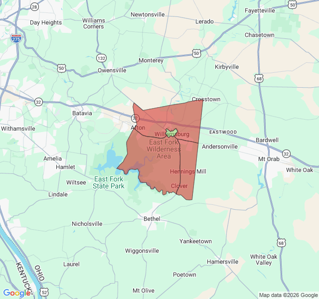 Map of septic coverage in Williamsburg, OH