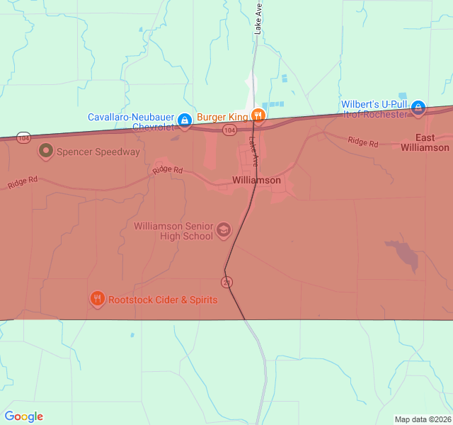 Map of septic coverage in Williamson, NY