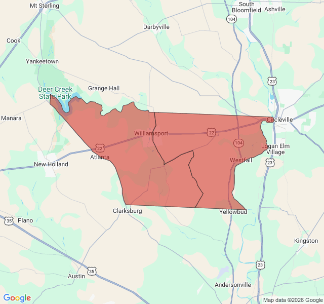 Map of septic coverage in Williamsport, OH
