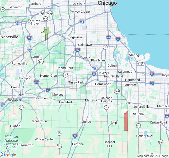 Map of septic coverage in Willowbrook, IL