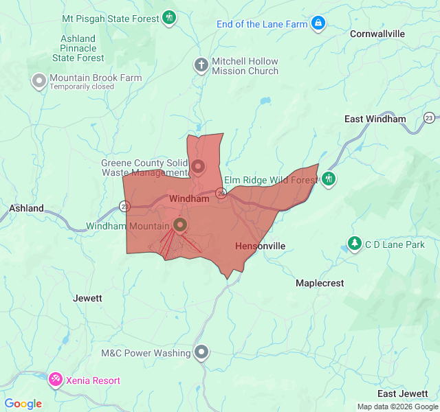 Map of septic coverage in Windham, NY