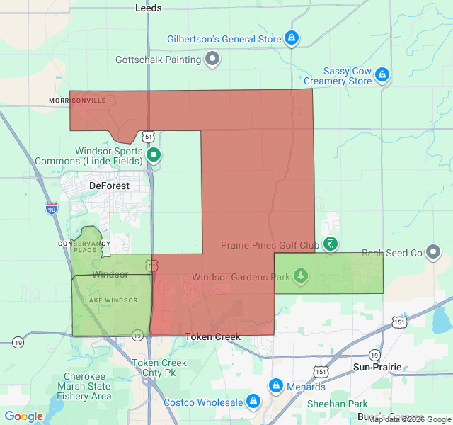 Map of septic coverage in Windsor, WI