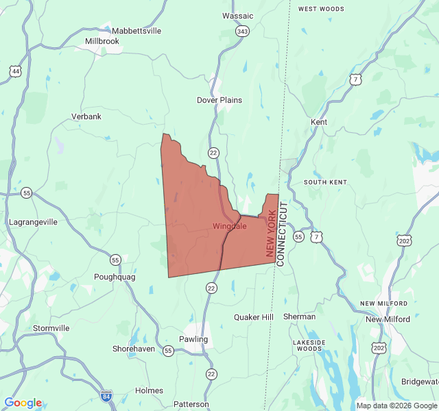 Map of septic coverage in Wingdale, NY