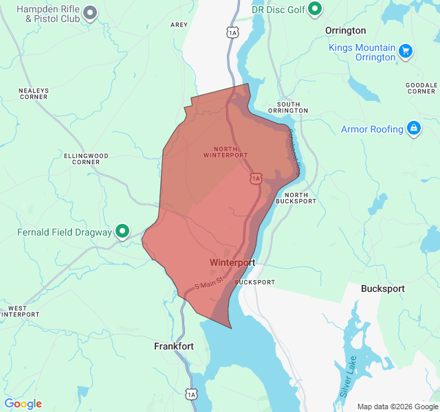 Map of septic coverage in Winterport, ME