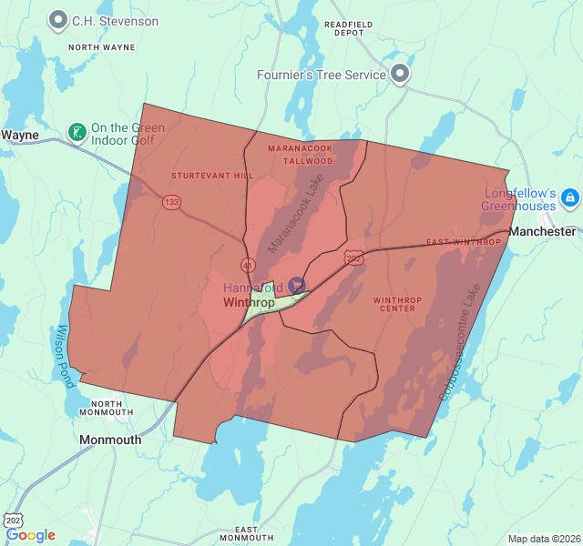 Map of septic coverage in Winthrop, ME
