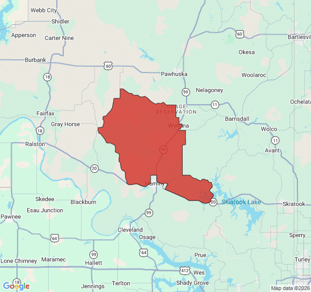 Map of septic coverage in Wynona, OK