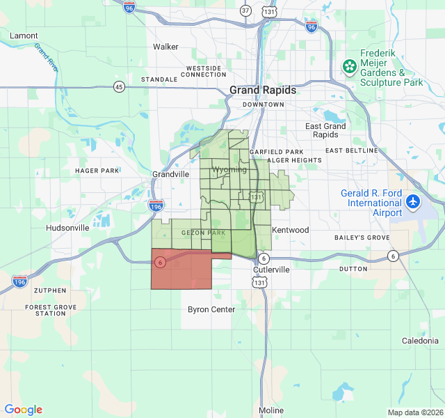 Map of septic coverage in Wyoming, MI