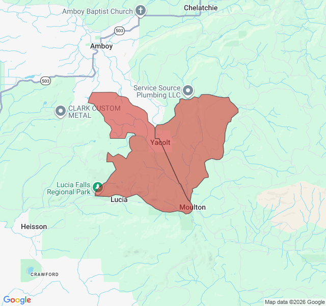 Map of septic coverage in Yacolt, WA