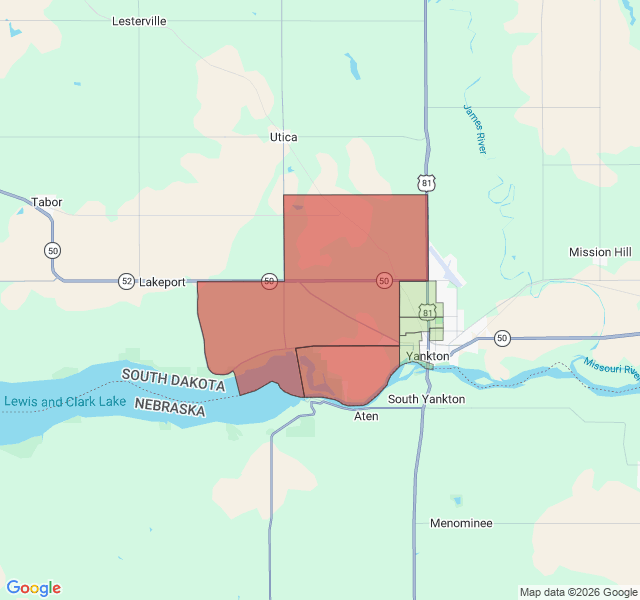 Map of septic coverage in Yankton, SD