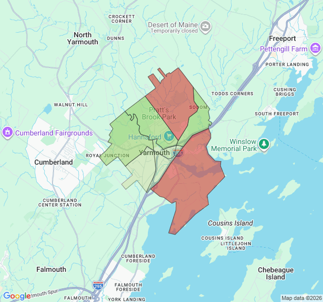 Map of septic coverage in Yarmouth, ME
