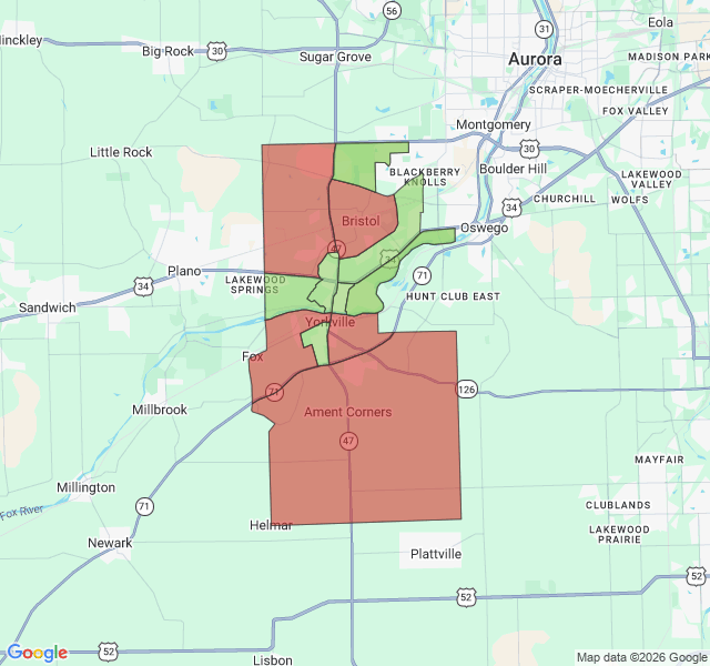 Map of septic coverage in Yorkville, IL