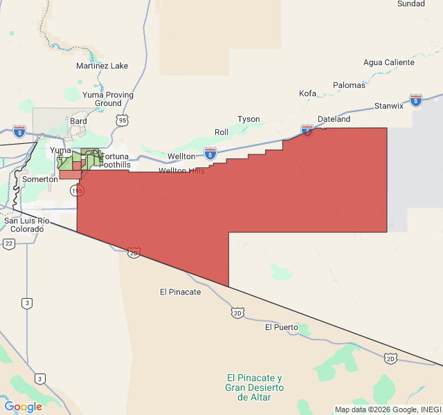 Map of septic coverage in Yuma, AZ