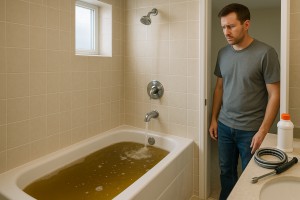 Bathtub backing up septic
