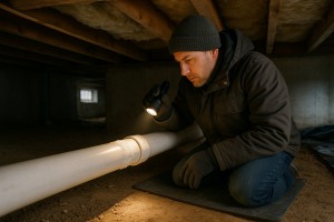 Frozen septic drain line