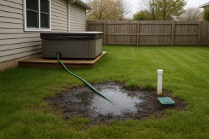Hot tub draining into septic