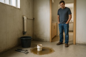 Kitchen sink septic backup