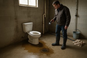 Septic backup into house