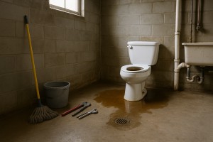 Septic tank overflowing