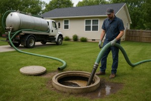 Septic tank sludge buildup