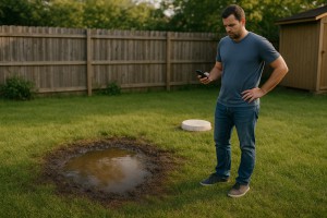 Sewage surfacing in yard