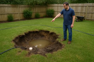 Sinkhole over drain field