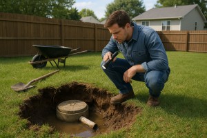 Sinkhole over septic tank