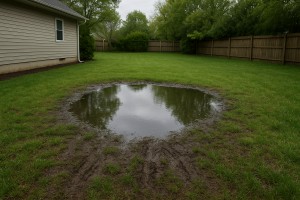 Standing water over drain field