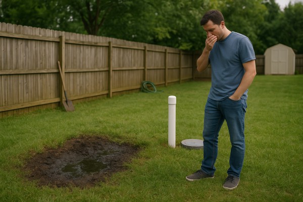 Drain field smells