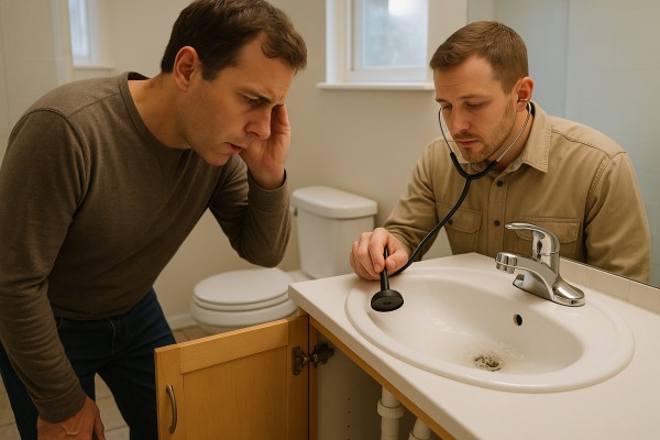 Gurgling drains septic