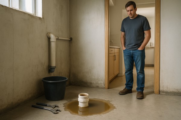 Kitchen sink septic backup