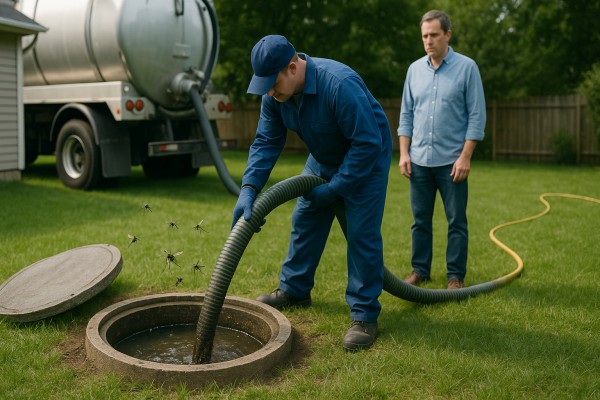 Mosquitoes in septic tank