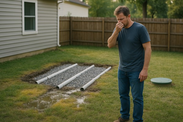 Septic smell in yard