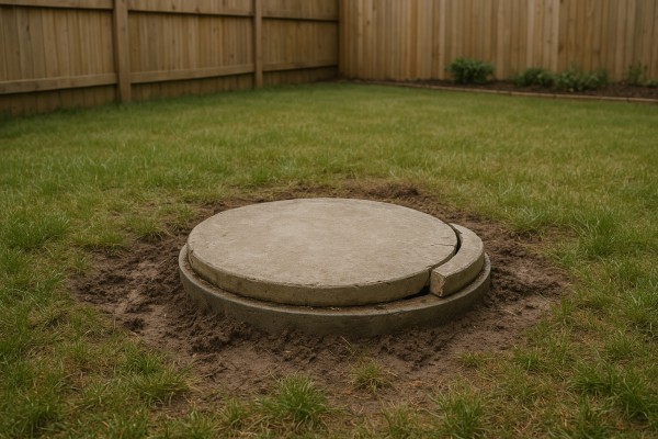 Septic tank lid damage from animals