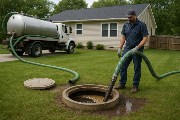 Septic tank sludge buildup