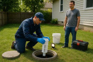 Septic effluent filter installation