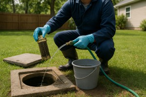 Septic filter cleaning