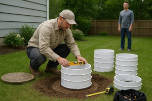 Septic riser installation