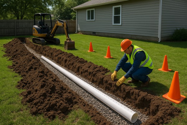 Drain field installation