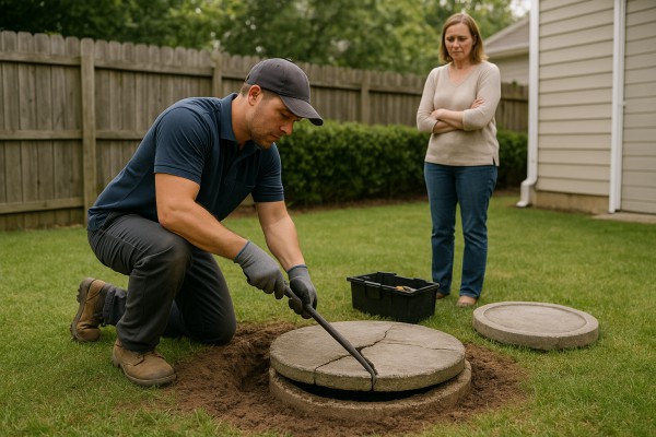 Septic lid repair