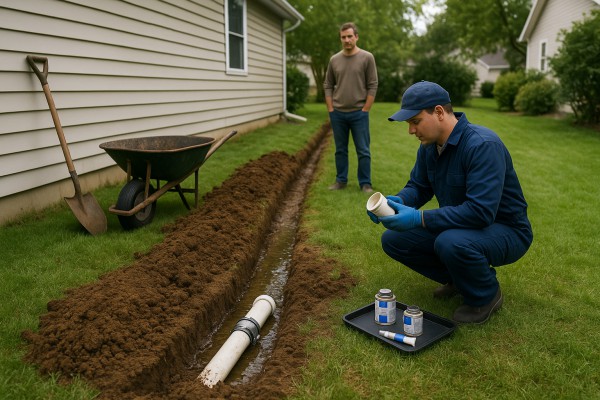 Septic line repair