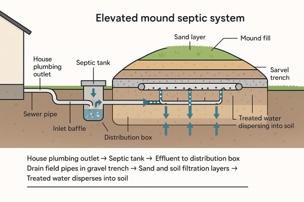 Elevated mound system