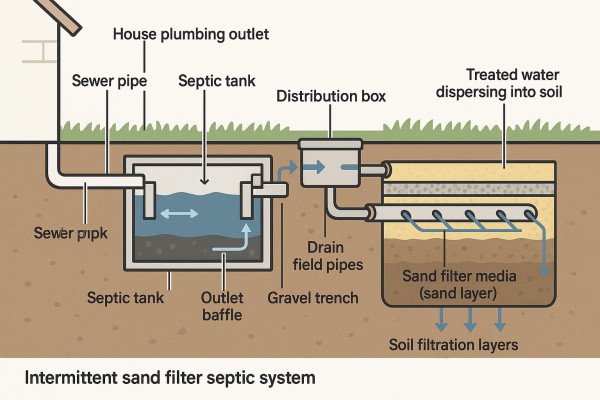 Intermittent sand filter system
