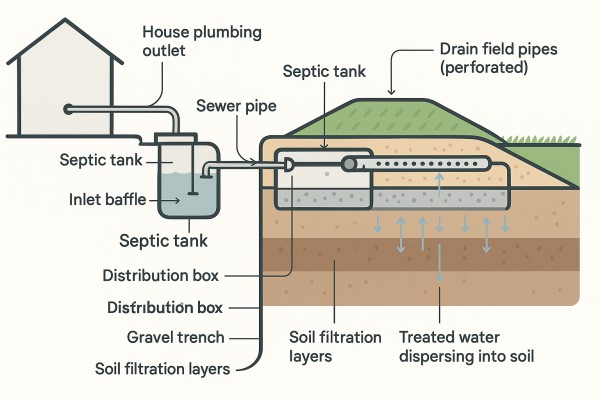 Mound septic system